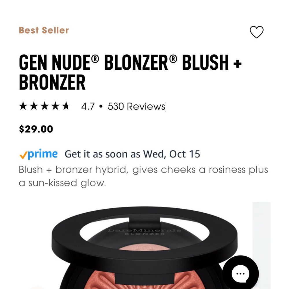 bareMinerals Gen Nude Blonzer in Kiss of Rose